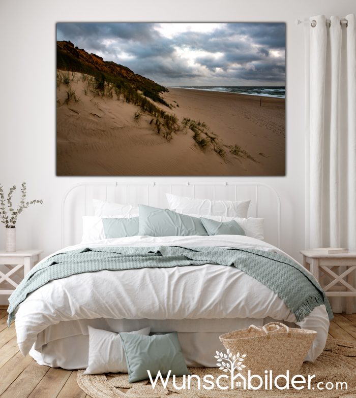 Rotes Kliff Sylt - Bild mit Fotografie auf Leinwand - Fotokunst für das Schlafzimmer