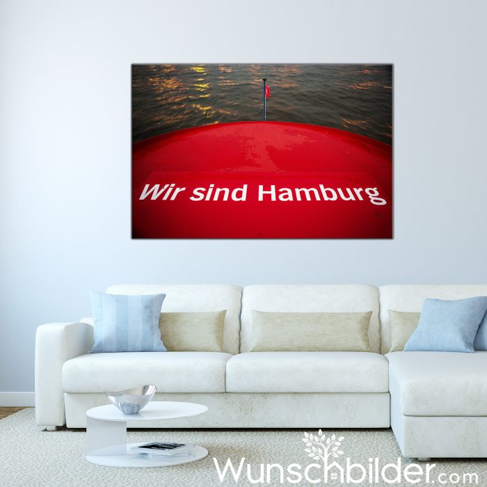 Wir sind Hamburg - Foto Leinwand - Motiv Hafenfaehre Hamburg
