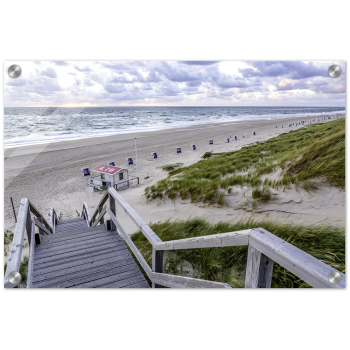 Strandtreppe Sylt - Wennigstedter Strandtreppen Bild als Acryl-druck auf Leinwand