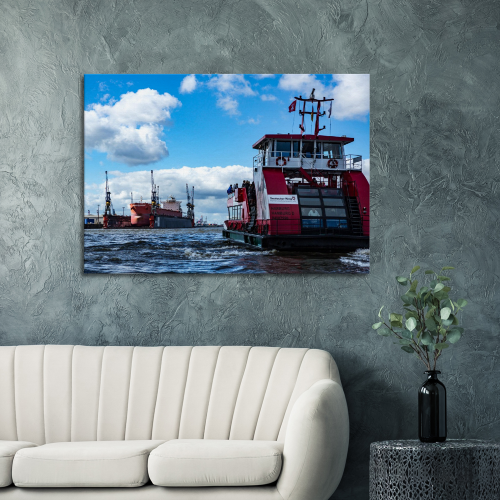 Hamburg Hafen - Hamburger Elbfaehre - Fotokunst für das Wohnzimmer