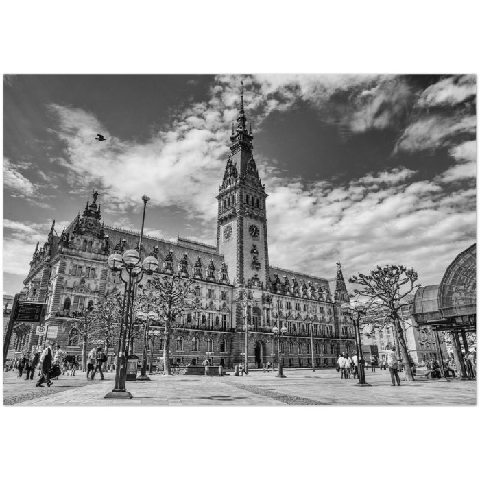 Fotografie Hamburger Rathaus – Bild auf Aludibond Leinwand