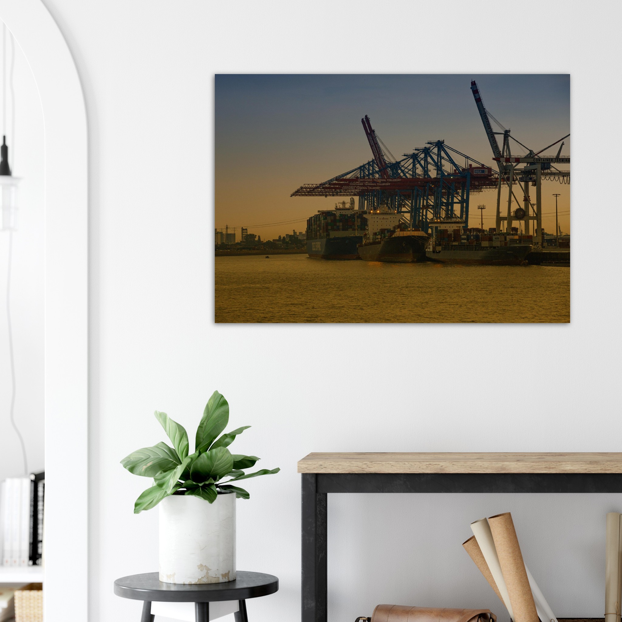 Bilder für das deine Wohnung - Hamburg Hafen Container Terminal Tollerort auf Aludibond