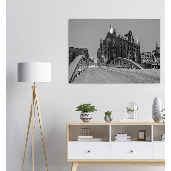 Kannengießer Brücke im Winter – Schwarz-Weiss Fotografie - Bilder für das Wohnzimmer